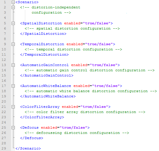 Basic XML scenario file structure