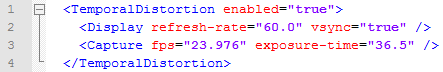 Example temporal configuration